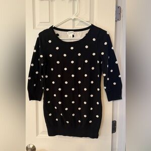 Women’s Sweater Black and White Polka Dot Size Small by Motherhood Maternity